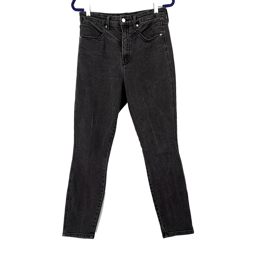 Good American Black Straight Leg Jeans